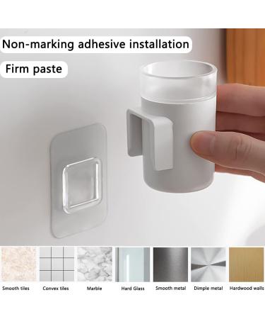 Self-Adhesive Toothbrush Holder Set - 2 Multifunctional White Plastic Holders for Electric Toothbrush Razor & More | No Drilling Required - Buy Online on GoSupps.com