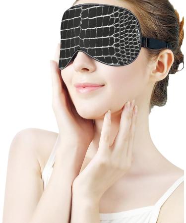 Distressed Crocodile/Snake Skin Texture Sleep Mask - Adjustable Strap, Blocks Light for Night Travel - Men/Women - Buy Online on GoSupps.com