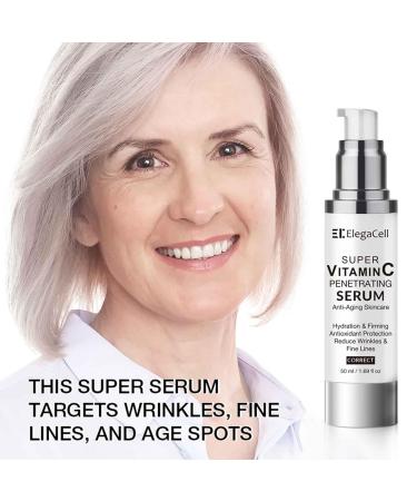 Super C Serum for Women Over 70 - Advanced Anti-Aging Vitamin C Face Serum for Mature Skin | 1.69 oz All-in-One Formula - Buy Online on GoSupps.com