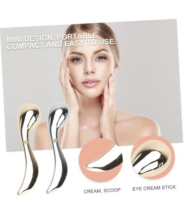 Minkissy 4 PCs Eye Cream Makeup Spatula Set | Facial Massage Tools for Skincare | Gold & Silver Mini Mud Spoons | International Shipping Available - Buy Online on GoSupps.com