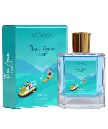 VOKKA'A Thai Aqua 100 ml | Unisex Luxury Long Lasting Aqua Perfume For Men And Women | Aqua Fresh Scent Eau De Parfum | EDP Fragrance for Gift | Notes: Aqua Sandalwood Patchouli