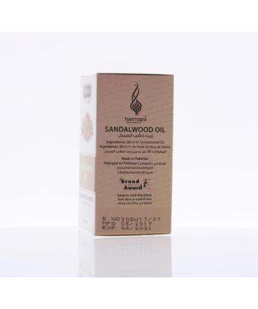 Hemani Sandalwood Essential Oil 30ml - Therapeutic Grade for Aromatherapy Natural Relaxation 100% Pure High-Concentration Formula Sandal Wood Glass Bottle Professional Grade. - Buy Online on GoSupps.com