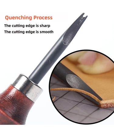 WUTA 4pc Leather Edge Bevelers Set - High Carbon Steel Skiving Tools for Keen Edge Cutting in Leathercraft (0.8mm+1mm+1.2mm+1.4mm) - Buy Online on GoSupps.com