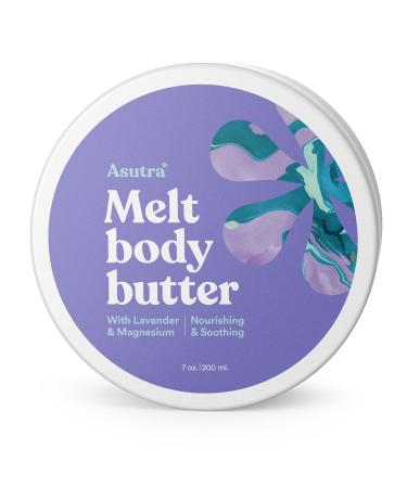 ASUTRA Magnesium Body Butter Lotion Lavender Scent | Natural Soothing Shea Butter & Almond Oil Moisturizer | Formulated with Premium-Quality Magnesium Oil to Recover & Revitalize  7 oz