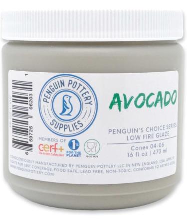 Penguin Pottery - Penguin's Choice Series - Avocado - Low Fire Glaze Cone 06-04 for Low Fire Clay - Ceramic Glaze Pottery (1 Pint | 16 oz | 473 ml) - Buy Online on GoSupps.com