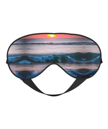Sunset and Sunrise with Ocean Sea Waves Sleep Aid Eye Mask - Soft Adjustable Strap Breathable Blindfolds for Full Eye Cover Travel & Meditation. Sunset and Sunrise With Ocean Sea Waves 1 Count (Pack of 1)
