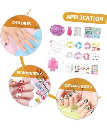 Ipetboom 1 Set Children's Nail Art Toys Glitter Outfit Makeup Toy Kid Fake Nails Sparkle Nail Polish Nail Kit for Kids Age 8-12 Nail Girls Nail Polish Toddler Nail Stickers Plastic Manicure - Buy Online on GoSupps.com
