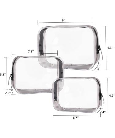 Transparent TSA Approved Toiletry Bags - 3 Pack Clear Travel Bags for Toiletries - Buy Online on GoSupps.com