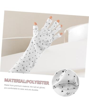 FRCOLOR 10 Pairs Nail Gloves Manicure Accessories Glove for Gel Nails Hand Gloves for Protection Sunblock Gloves LED Nail Gloves Gel Manicure Gloves White Polyester - Buy Online on GoSupps.com