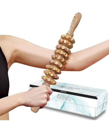 Cellulite massage device - massage roller wood - fascia roller small - Maderotherapy anti cellulite - massage roller