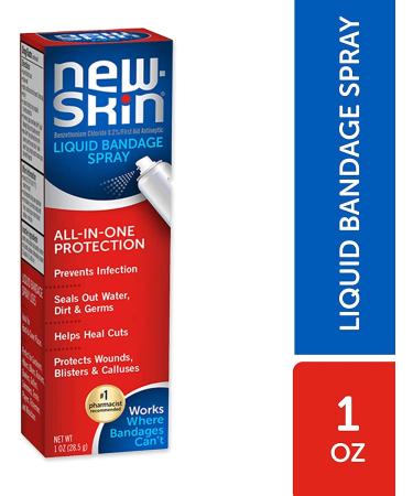 New-Skin Liquid Bandage Set - Waterproof Bandage for Scrapes and Cuts - 1 fl oz Liquid & Spray Combo - Buy Online on GoSupps.com