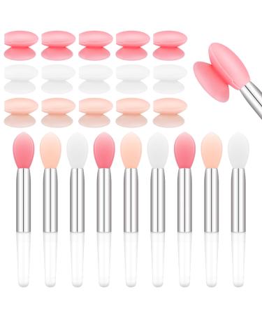 30 Pcs Silicone Lip Brush with Cover Lipstick Applicator Brushes Silicone Lipstick Brush Reusable Lip Applicator Silicone Makeup Applicator Lip Makeup Brush for Applying Cream or Eyeshadow, 3 Colors