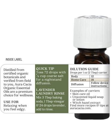 Buy Aura Cacia Organic Lavender Essential Oil - Pure 0.25 fl oz (7.4 ml) for Relaxation - Buy Online on GoSupps.com