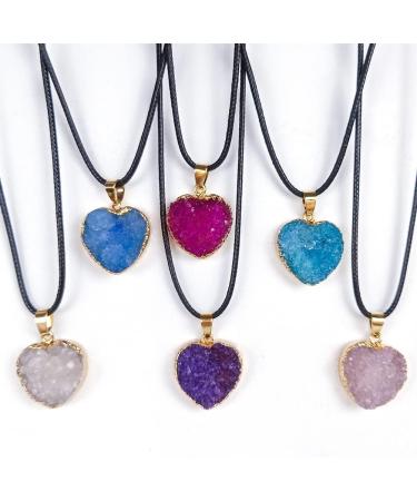 Natural White Crystal Cluster Love Heart Shaped Pendant Gold Edge Gemstone Crystals Electroplating Handmade Suitable for Furniture Decoration Stone Crystal Reiki (Color : Deep Blue) - Buy Online on GoSupps.com