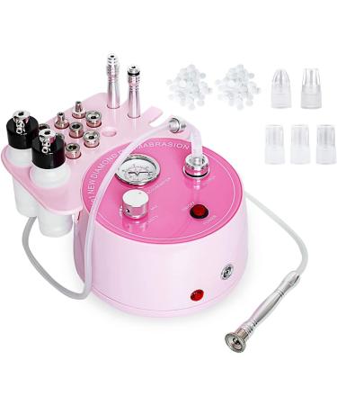 3 in 1 Pink Diamond Dermabrasion Machine Professional Pore Vacuum for Skin Toning Black Head Removal Cleaner with 0-70 cmHg Suction Power Facial Treatment Machine for Home Use 02pink