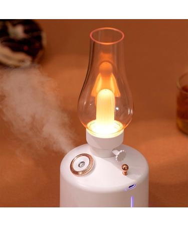 Desk Aroma Diffuser - 280ml Retro Kerosene Lamp Design | Essential Oil & Aromatherapy Humidifier for Bedroom Office & Living Room - Cool Mist Air Diffuser in White - Buy Online on GoSupps.com