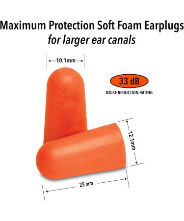 Mack's Maximum Protection Foam Earplugs - 100 Pair Tub 33 dB NRR | Comfortable for Sleeping Snoring & Concerts - Made in USA - Buy Online on GoSupps.com