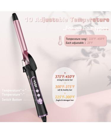 3/4 Inch Dual Voltage Curling Iron for Short Hair - Ceramic Tourmaline Professional Curling Wand in Rose Gold - Buy Online on GoSupps.com