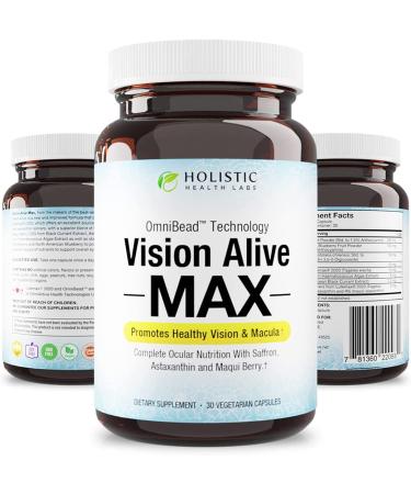 Vision Alive Max: Lutemax 2020 with 8 Natural Ingredients - Bilberries, Blueberries, C3G, Black Currant, Maqui Berry, Saffron, Astaxanthin - 30 Count - Buy Online on GoSupps.com