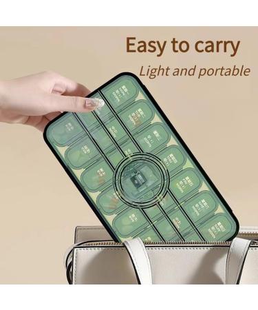 Buy Large Capacity Weekly Pill Organizer - 3/4 Times a Day 28 Cells - Ideal for Vitamins & Supplements - Translucent Green - Buy Online on GoSupps.com