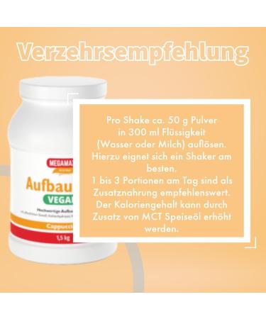 Buy Megamax Vegan Cappuccino Protein Powder 1.5kg | Low-Fat Mass Gainer for Muscle Growth & Nutrition | International Shipping - Buy Online on GoSupps.com