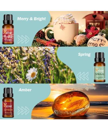 KOHAR NATURALS Premium Christmas Fragrance Oil Gift Set for Diffuser Candle and Soap. Amber Christmas Cookies Christmas Sparkle Christmas Snow Merry & Bright and Spring. 6 x 10 ml - Buy Online on GoSupps.com