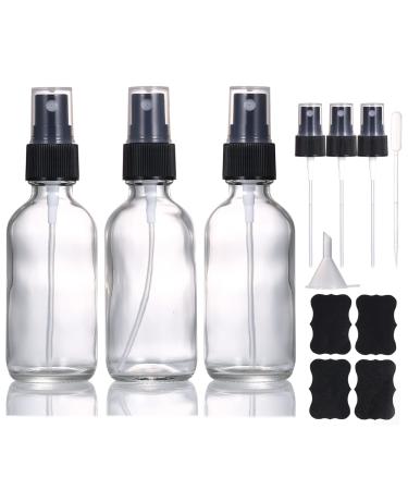 Liyuabu 60ml clear glass spray bottle small empty fine fog perfume Refillable travel spray bottle for essential oils/hair/aromatherapy/cleaning/cosmetics with additional spray nozzle (3 pieces) Transparent 3 pieces - Buy Online on GoSupps.com
