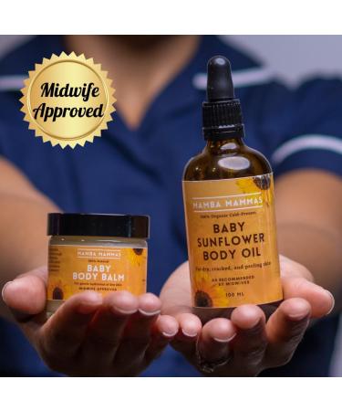 Organic Sunflower Baby Body Oil by Mamba Mammas | 50ml Cold-Pressed Formula for Newborns | Moisturizes and Soothes Dry Skin - Buy Online on GoSupps.com