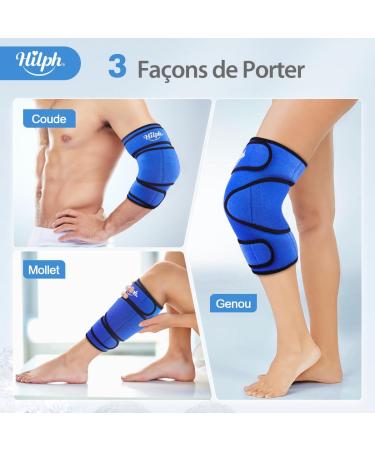 Buy Hilph Big Knee Cooling Cuff & Ovid Cooling Pad - Best Knee Cooling Compress for Swelling & Recovery | Perfect for Knee Replacement - Blue - Buy Online on GoSupps.com
