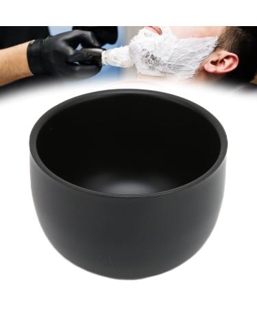 AMONIDA Shaving Bowl, Black Stainless Steel Shaving Foam Bowl, Curved Design Shave Bowl with Anti Slip Bottom for Men's Facial Shaving