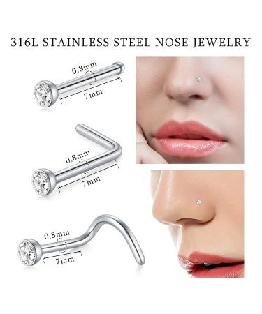 22PCS Nose Piercing Kit with Stainless Steel Jewelry - Needle, Nose Studs, Rings for Septum & Cartilage - JIESIBAO - Buy Online on GoSupps.com