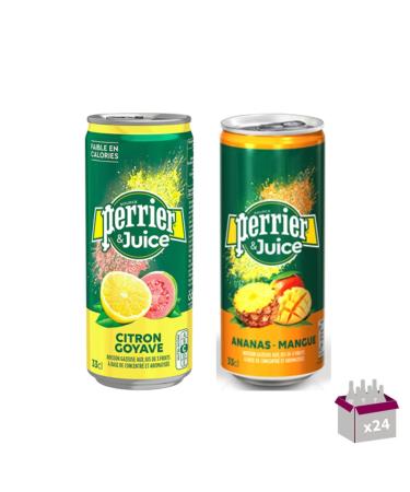 Perrier Natural Mineral Water Sparkling Lime and Lemon Guava (24 x 33cl)