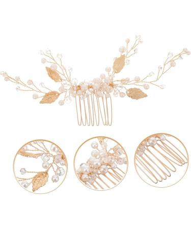 FRCOLOR Miss crystal hair comb Hair piece Metal bride decorate hair romantic wedding headpiece ornament hair accessories alloy gold hair accessories leaf prom accessories grace - Buy Online on GoSupps.com