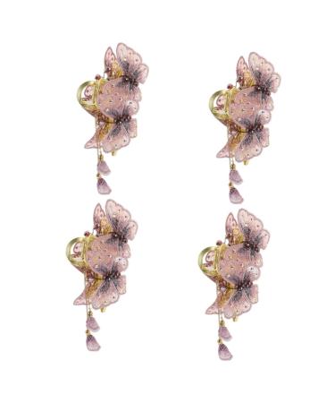 FRCOLOR headgear butterfly headdress butterfly grip clip butterfly tassel hair barrette bellflower buckle no slip hair grips butterfly hair clips french hair Yiwu alloy bride no