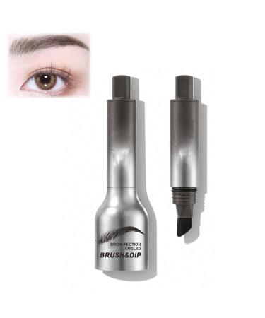 Liquid Eyebrow Brush Angled Brush and Dip Liquid Eyebrow Gel Smudge Proof Eyebrow Pencils for Women Makeup (Dark gray)