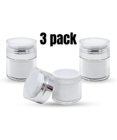 3-Pack Airless Pump Jars - 1.7 oz Refillable Cosmetic Cream Jars - Travel-Friendly Containers for Face Creams and Moisturizers - Buy Online on GoSupps.com