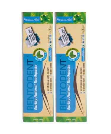 Bentodent Toothpaste - Natural Toothpaste for Entire Family Incl Kids - Your Daily Oral Detox Cleanse & Remineralize - Fluoride Free (Premium Mint Pack) Premium Mint Combo