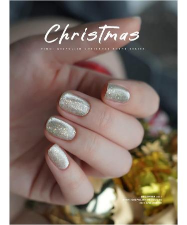 PINNI Gel Nail Polish Magnetic Cat Eye UV LED Gel Nail Lacquer Superfine Mica Aurora Platinum Glitter Winter Christmas Set Semi-permanent Soak-off Manicure Gel Nails for Salon 5ml #3 - Buy Online on GoSupps.com
