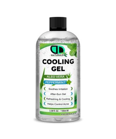 DD teck Cooling gel with aloe vera and peppermint for dry and irritated skin instant cooling moisturizes and soothes helps control acne relieves refreshing skin for