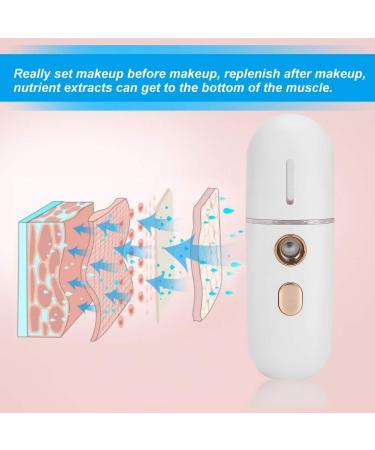 Nano Face Mist Sprayer Portable Moisturizing Face Humidifier with USB Charging White - Buy Online on GoSupps.com