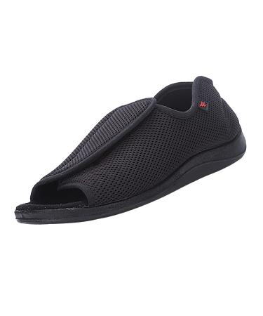 Wide Width Shoes for Edema Swollen Feet Adjustable Width Arthritis&Edema Shoes Black 7.5