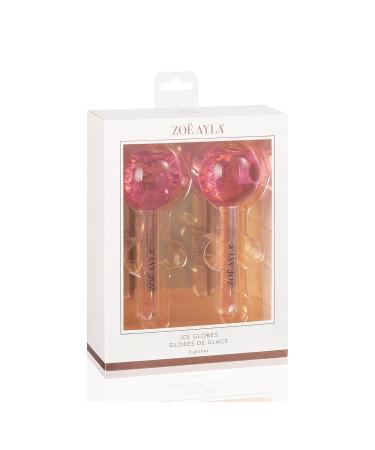 Zoe Ayla Ice Globes - 2 pcs Face Ice Roller for Relaxation Fine Line Reduction Tightening & Depuffing Skin - Travel-Sized Facial Massager for Tired Eyes with Sparkles - Buy Online on GoSupps.com