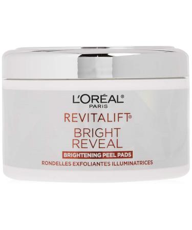 L'Oreal Paris Revitalift Bright Reveal Anti-Aging Peel Pads with Glycolic Acid Exfoliating Facial Pads to Reduce Wrinkles and Brighten Skin for All Skin Types 30 Count (Pack of 1) White - Buy Online on GoSupps.com
