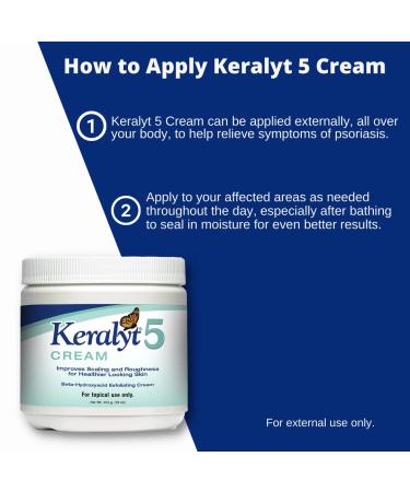 Keralyt 5 Psoriasis Cream - 5% Salicylic Acid Exfoliating Lotion for Full Body Relief - Buy Online on GoSupps.com