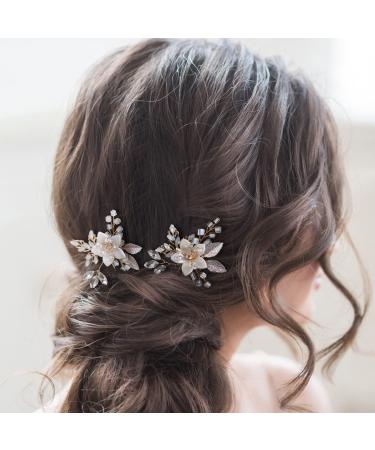 SWEETV Wedding Hair Pins for Brides Hair Accessories for Wedding Handmade Beaded Wedding Hair Pieces for Brides Bridesmaid - Buy Online on GoSupps.com