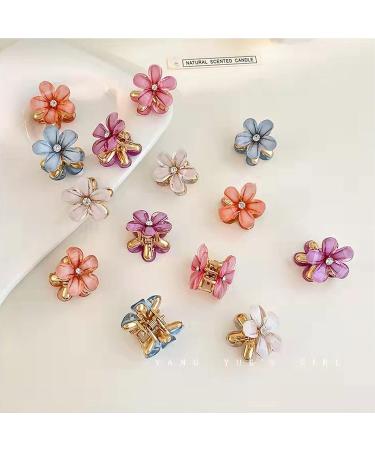 Bakores 24 PCS Mini Flower Hair Clips - Cute Multicolor Small Hair Claw Clips with Crystal Pearls - Sweet Bangs Decorative Clips for Women and Girls - Buy Online on GoSupps.com