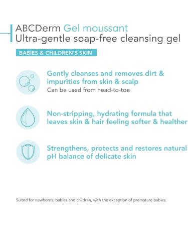 Bioderma ABCDerm mild cleansing soap free body wash for babies & children 200ml - Buy Online on GoSupps.com