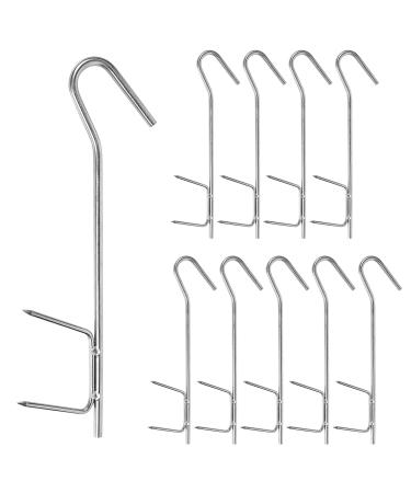 Vegena 10 pieces of incense hooks fish hook set hook to fish for fish stainless steel incense hook trout stainless steel hooks butcher hooks for the cold grill hot smoke