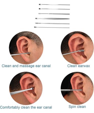 7PCS Professional Ear Wax Removal Kit - Reusable Spiral Ear Cleaner & Curette Tool Set - Buy Online on GoSupps.com