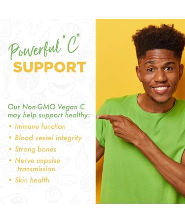 Veglife Vegan Vitamin C 1000mg Non GMO with Acerola & Rose Hips | Immune Support | 90 Vegan Capsules - Buy Online on GoSupps.com